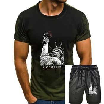 Мужская футболка со статуей Свободы в Нью-Йорке, одежда с принтом? Футболка