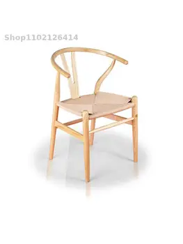 Y-образный стул из массива дерева в скандинавском стиле, импортный буковый бумажный веревочный стул, Y-образный стул, ясеневый бумажный веревочный стул для отдыха, креативный обеденный стол и