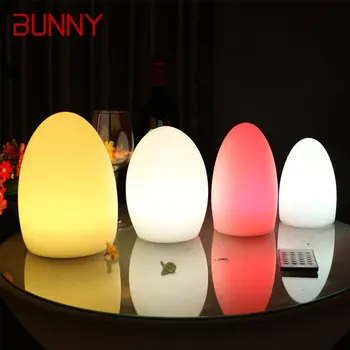 Современная светодиодная настольная лампа BUNNY, креативный настольный светильник в форме яйца, Цвет Люминесценции, Водонепроницаемый декор ресторана Kty