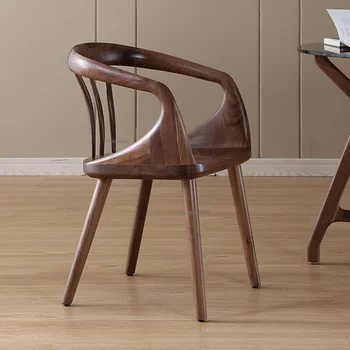 Обеденные стулья из массива дерева в скандинавском стиле для кухонной мебели, домашний дизайнерский стул для ресторана, простое кресло со спинкой для гостиной