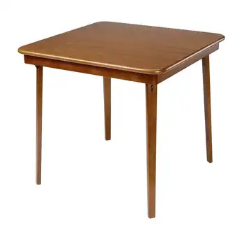Раскладной карточный столик из твердой древесины с прямыми краями - отделка фруктовым деревом