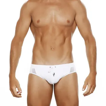 WF11, новые летние белые сексуальные мужские сетчатые купальники с низкой талией, пляжные мужские бикини, плавательные трусы, плавки, мужские купальники для вечеринок у бассейна.