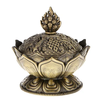 Конус для курения ладана Lotus, держатель ароматической горелки, декор для курильницы с обратным потоком-бронза
