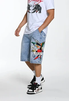 Y2k Мужские шорты Негабаритная Графическая Мужская одежда Летние Новые Джинсовые Шорты Свободные Модные Короткие Брюки Мужская Уличная одежда в стиле хип-хоп Harajuku