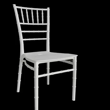 ML-R18 Заводская розетка, Штабелируемый свадебный стул Tiffany Chivari из пластика из белой смолы