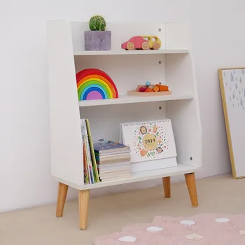 Детская маленькая книжная полка, книжный шкаф с картинками, креативный шкаф для хранения детских игрушек в скандинавском стиле, угловой стеллаж для дома, шкаф для еды сбоку