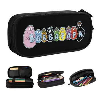 Милые пеналы с алфавитом семьи Барбапапа для девочек и мальчиков, большая вместительная сумка для карандашей из мультсериала, школьные принадлежности