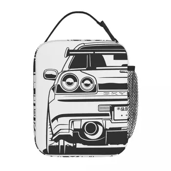 Японский автомобиль JDM Skyline GTR R34, Изолированная сумка для ланча, Коробка для еды, Портативный кулер, термобокс для Бенто, дорожный бокс