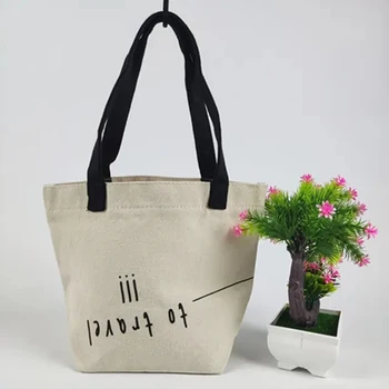 Оптовая продажа, 100 шт./лот, рекламная сумка из эко-переработанного натурального хлопка многоразового использования, холщовая сумка для покупок для женщин