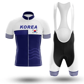 Комплект майки для велоспорта Сборной Кореи 2023, комплекты летней одежды для велоспорта, мужская рубашка для шоссейного велосипеда, костюм для MTB велосипеда, шорты-нагрудники