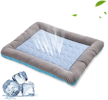 Охлаждающий коврик-кровать для собак, кошек, щенков, котенков, прохладный коврик, одеяло для домашних животных, шелк льда, мягкий материал для летнего сна, розовый, синий, дышащий