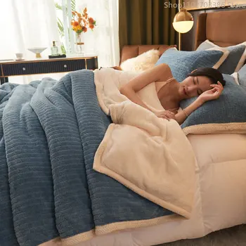 Осенне-зимние теплые одеяла для кроватей, супер Мягкое удобное одеяло с защитой от скатывания, теплое мягкое стеганое одеяло