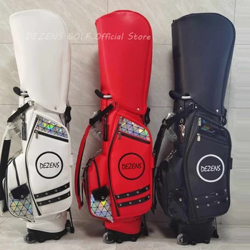 Сумка для гольфа DEZENS для автомобильной марки, изготовленная по индивидуальному заказу с колесом и рычагом, сумка для гольфа, профессиональная сумка для снаряжения для гольфа
