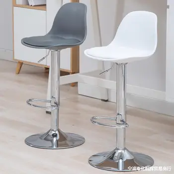 Барный стул, скандинавский стиль, современный и минималистичный стул на стойке регистрации, подъемный стул, бытовой высокий табурет, барный стул, спинка