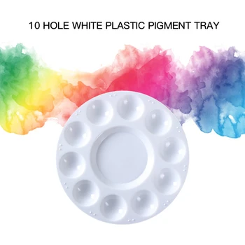 Белая пластиковая палитра, лоток для краски круглой формы для хранения и смешивания цветов для акварели, акрила, масла, поделок, художественной живописи своими руками