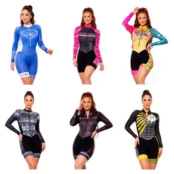 2023 Триатлон Женская Велосипедная Трикотажная одежда Skinsuit Комбинезон Maillot Ropa ciclismo mujer hombre одежда с длинным рукавом шорты