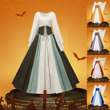 Женское модное платье, костюм для Хэллоуина, средневековое женское платье, средневековый пояс-жаворонок, Средневековые рукописи с подсветкой