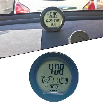 Автомобильный Термометр со Светодиодной Подсветкой и Измеритель напряжения с Цифровым ЖК-дисплеем, Обеспечивающим Точные показания Универсальная Комплектация
