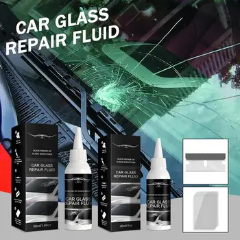 Комплект для ремонта лобового стекла Жидкость для ремонта автомобильных стекол Комплект для ремонта трещин на стекле автомобиля Инструменты для отверждения клея для оконного экрана