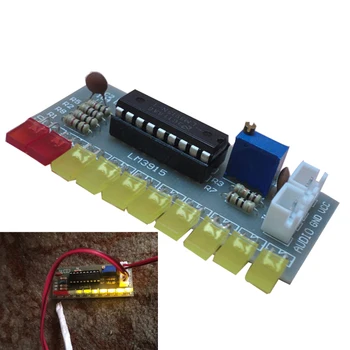 LM3915 Индикатор уровня звука Diy Kit 10 светодиодных индикаторов уровня анализатора звукового спектра Electoronics для пайки