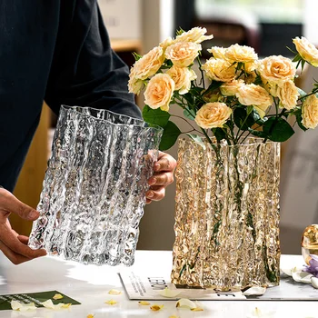 Маленькие Стеклянные вазы Скандинавского дизайна, Прозрачный Гидропонический дизайн, Декоративная Хрустальная ваза, Современный Домашний декор в богемном стиле