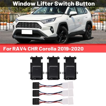Автомобильная светодиодная кнопка включения стеклоподъемника с электроприводом для Toyota RAV4 CHR Corolla 2018-2020 Обновление подсветки левого руля