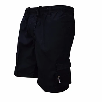 Летние мужские рабочие шорты с несколькими карманами, свободные спортивные брюки для фитнеса на открытом воздухе, однотонные шорты с завязками, модная повседневная мужская одежда
